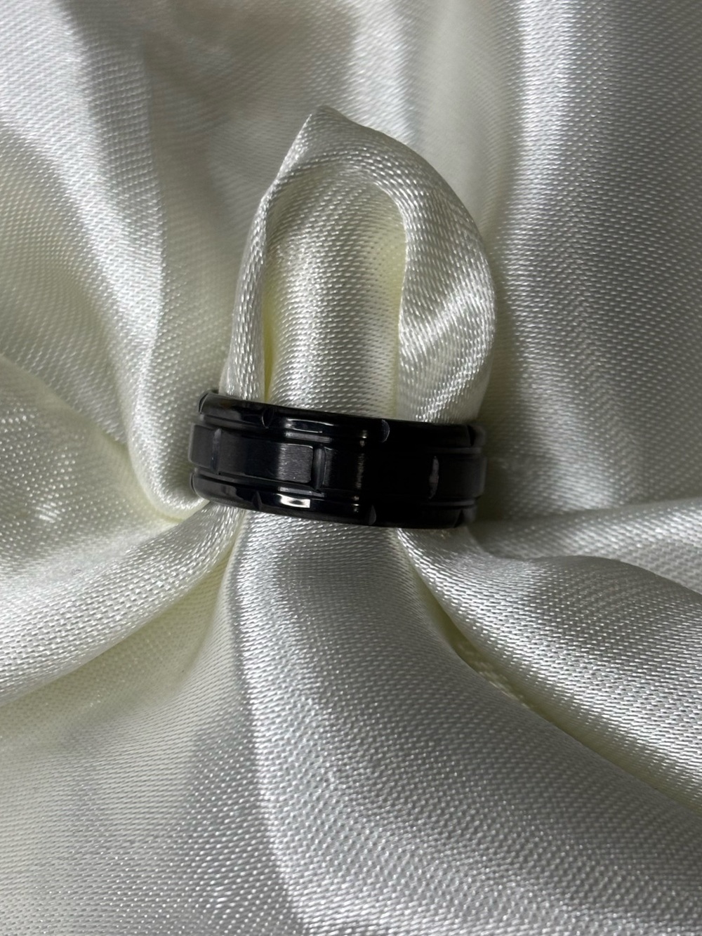 New Stainless Steel Men’s Black Band Ring